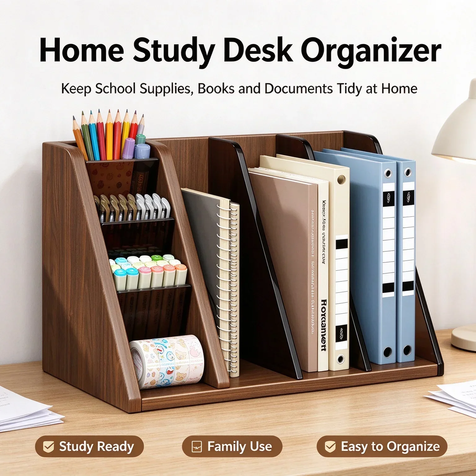 Desktop Acrylic Grid Shelf Desk Station Truth Storage Rack Documents Books Placement Organizing Shelf