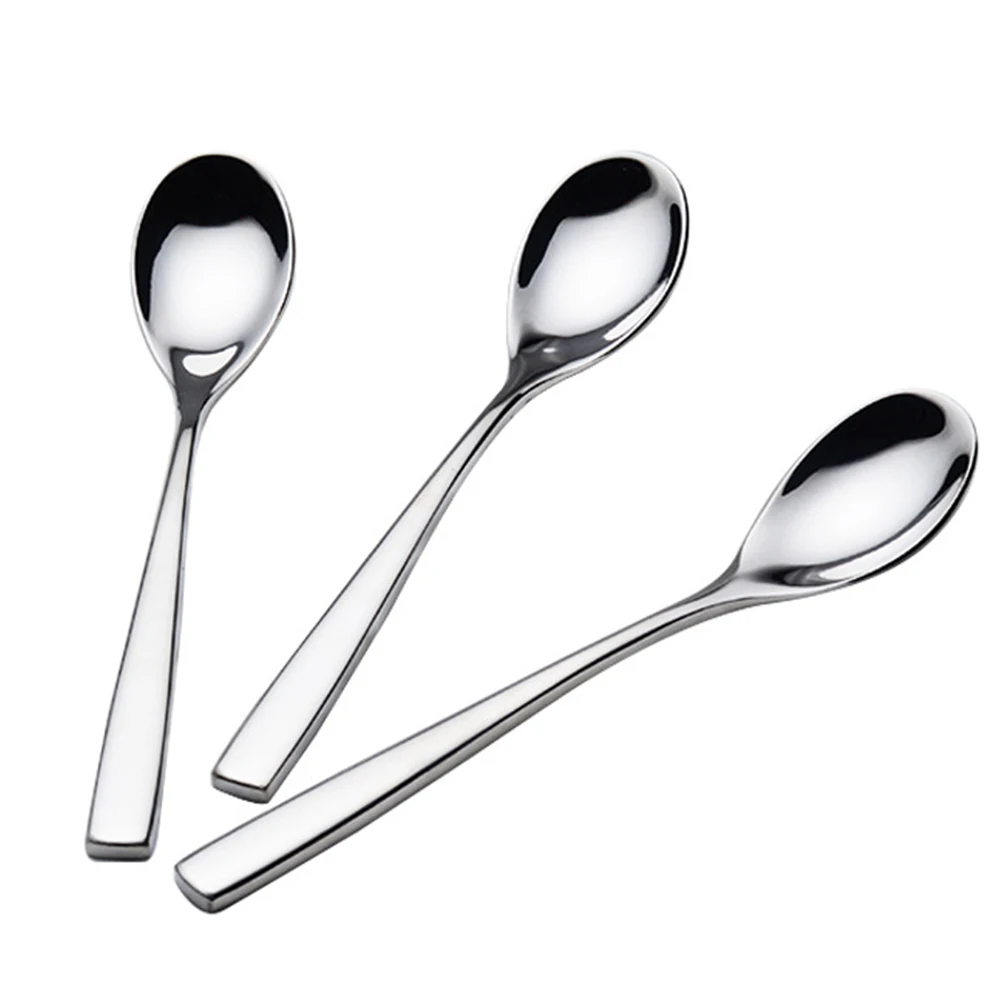 

6pcs Stainless Stainless Steel Spoons Spoons Teaspoons Soup Scoops Square Handle Reusable Kitchen Gadgets