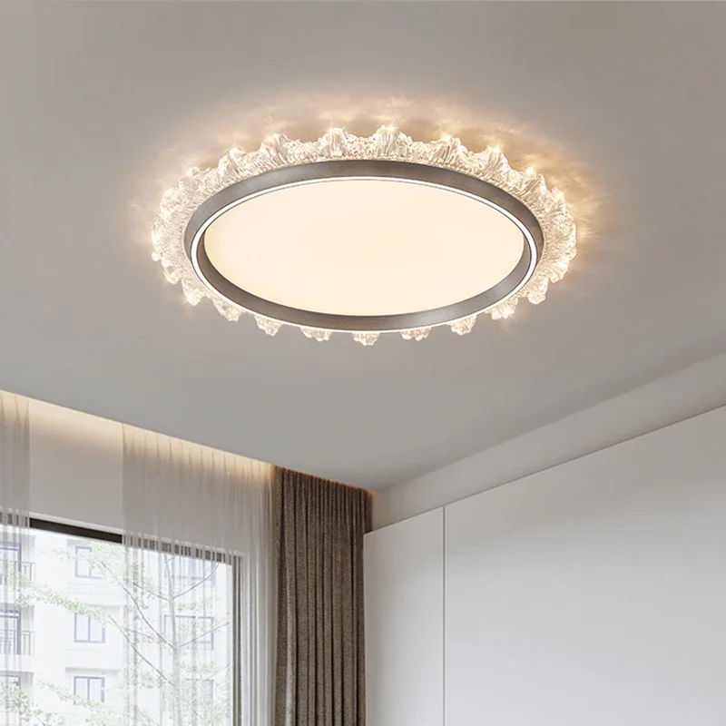 

Bedroom Fog Iceberg Crystal Ceiling Lamp Modern Minimalist Study Italian Light Luxury Master Bedroom Lamp Room Led Lighting