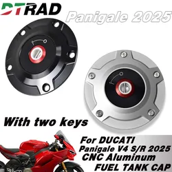 For DUCATI Panigale V4 S/R 2025-2026 New With Two Keys Rapid Locking Engine Fuel Tank Cap CNC Aluminum Anti-Theft Gas oline Caps