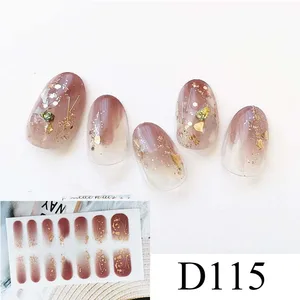 Lacquer Strips Nails Adhesive Nail Stickers Full Cover Stickers for Nail Art Easy Use Manicure Decals for Women Grils D115