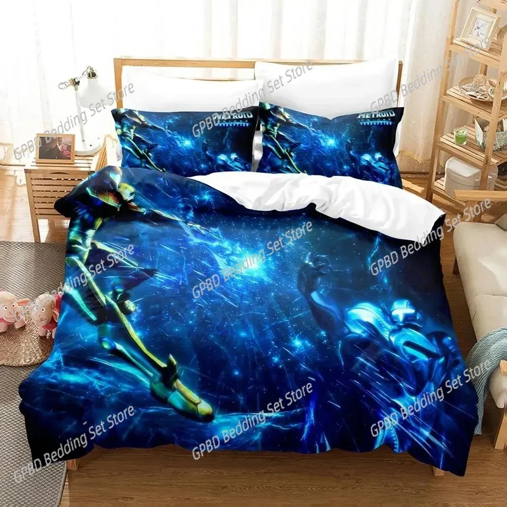 

Game Metroid Prime Corruption Comfortable Duvet Quilt Cover Pillowcase Bedding Set Children Bedroom Decoration Home Textile
