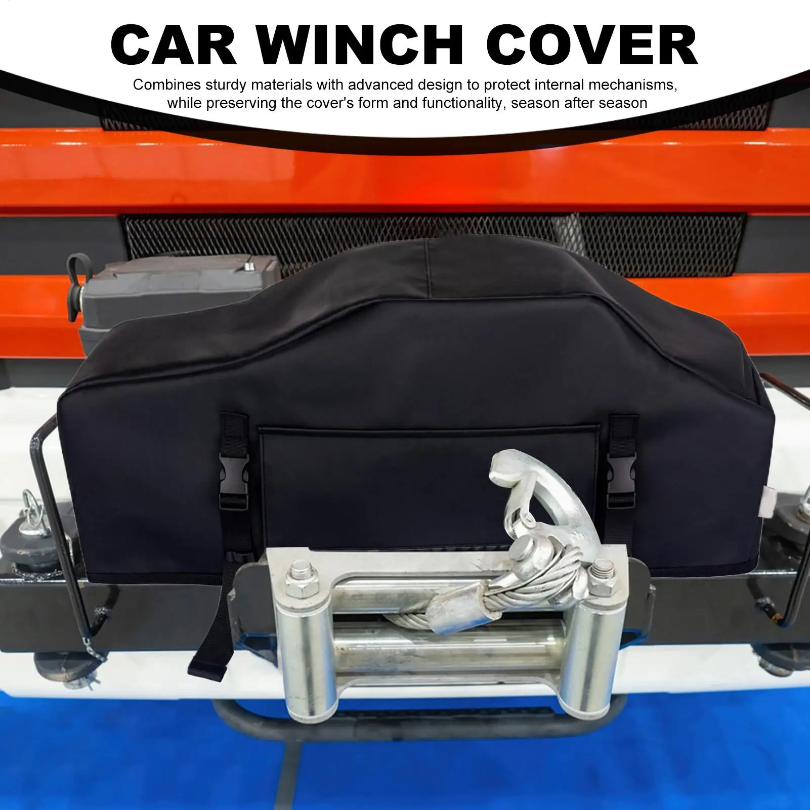 Waterproof Winch Protective Cover Rainproof UV Oxford Cloth Protection Guard Winch Dust Cover Car Winch Cover Accessories