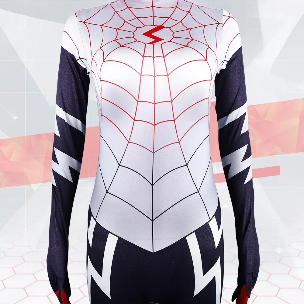 New Hero women's Spider Man Silk Cindy Moon Halloween Adult Cosplay Stage Costume stretto Coat Set Party Performance Costume