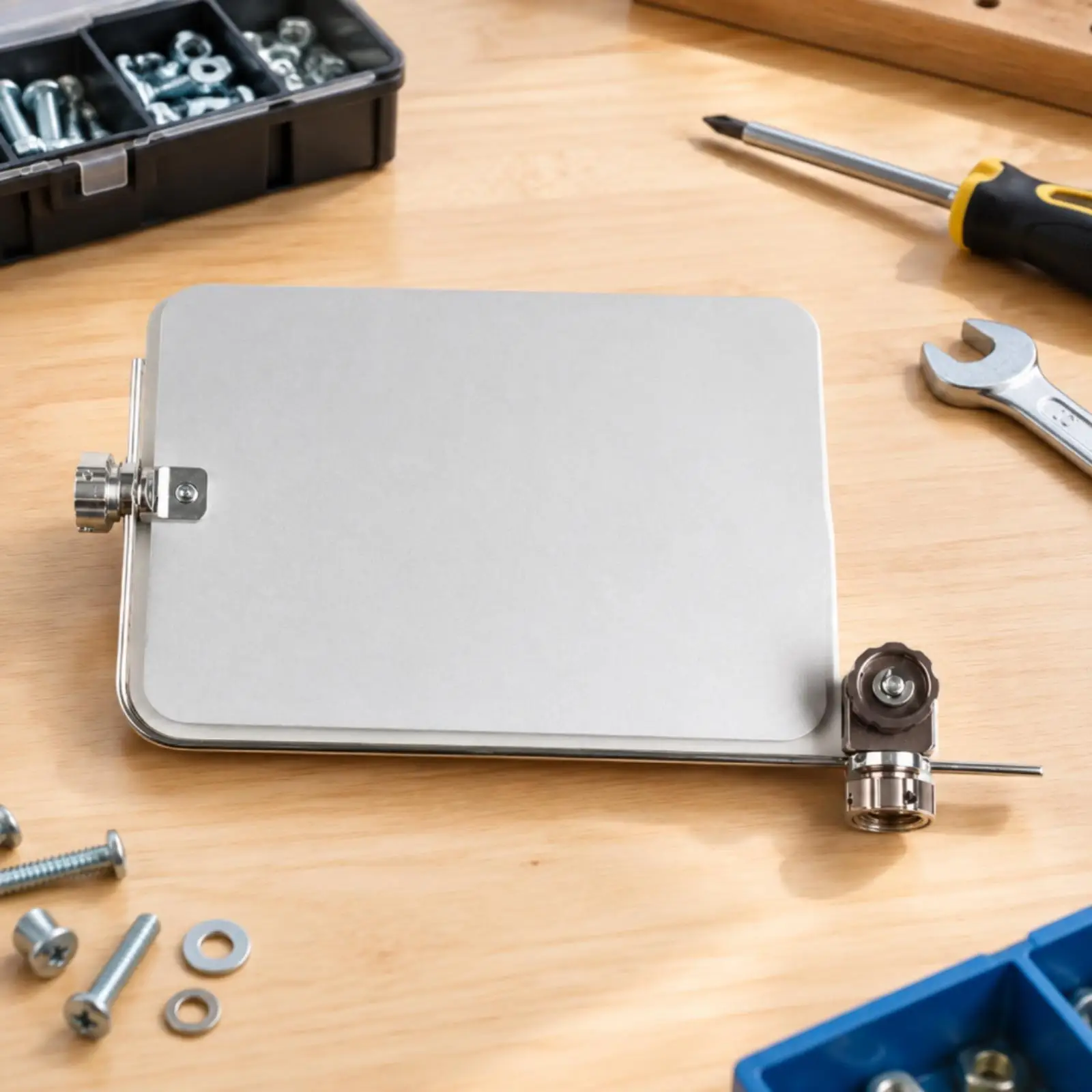 White Fly Tying Background Board with Adjustable Fasteners for Fly Hook Pliers Workbench Use