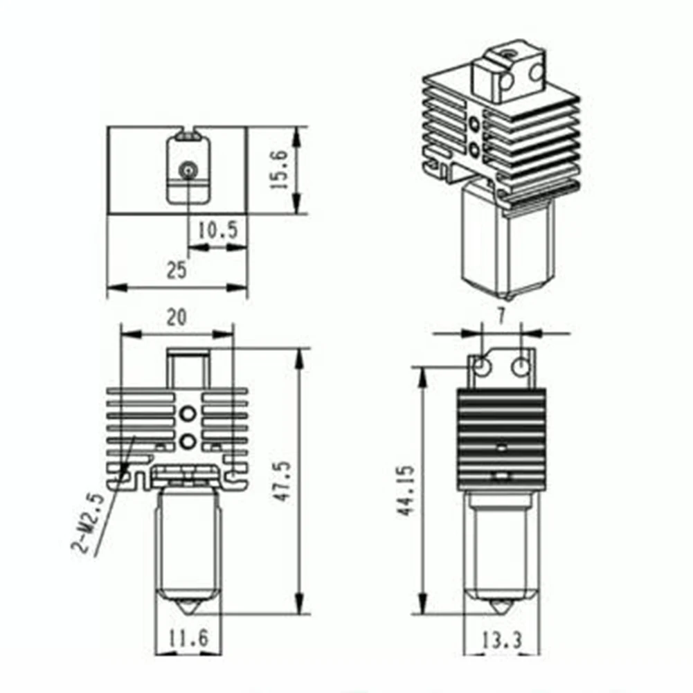 For Bambu Lab High Speed Print For 3D Extruder High Hardened Print Head Kit 100 X 50 X 30 Mm High-Quality