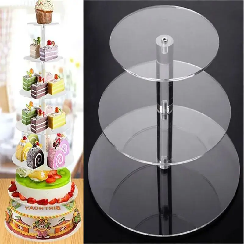 

3 Tiers Macaron Display Stand Cupcake Tower Rack Cake Stands Acrylic Holder For Wedding Party Cake Decorating Tools Bakeware