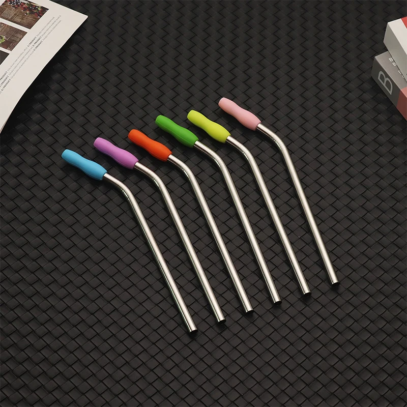 6pcs Straw Tip Cover Straw Silicone Tip Straw Cap Protective Cover Anti-scratch Tongue Anti-scalding Suction Tip 6mm 8mm 10mm