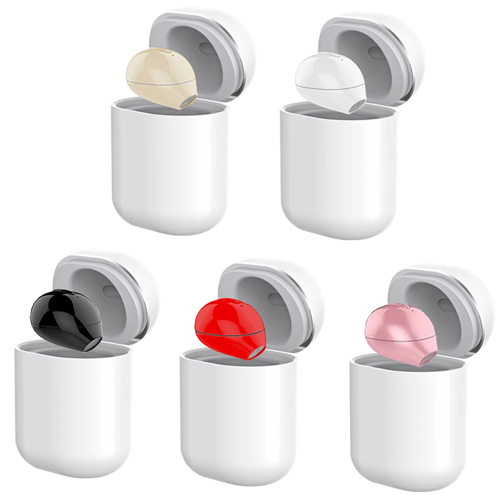 Bluetooth-Compatible 5.0 Invisible Single Headphone with Charge Case 7 Hours Long Battery Life for Running Gym Workout