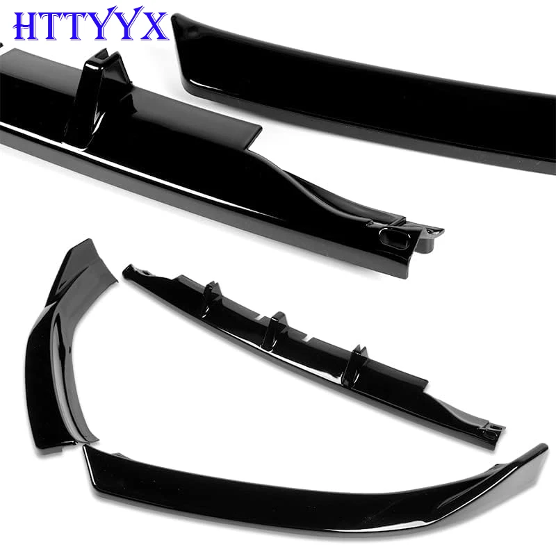 HTTYYX 3PCS Gloss Black Front Bumper Splitter Lip Diffuser Body Kit Spoiler Guard Fit For Audi A5 B8 Quattro 2008 2009 2010 2011