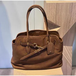 Brown Retro Versatile Shoulder Handbag Large Capacity Tote Bag Women's Bag Brand Designer High-end Fashion Briefcase Bags