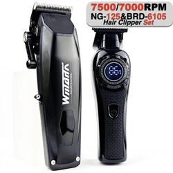 Professional Electric Hair Clipper WMARK NG-125 BRDCLIP 6105 Hair Trimmer for Man Barber Shop Set 7500RPM Gradient DLC Blade