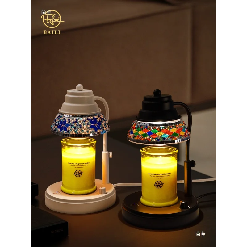 クリスタルパッチ無火ワックス溶解ランプ時間制限調光アロマキャンドル溶解ランプリビングルームベッドルームベッドサイドアンビエントランプ