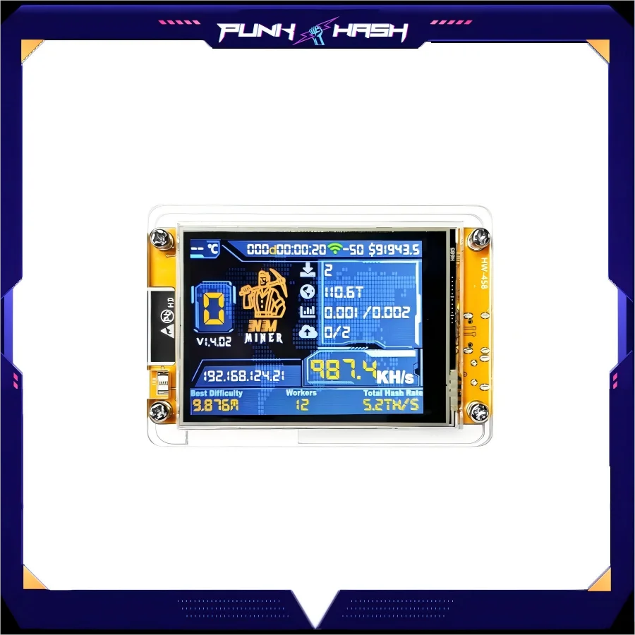 

Bitcoin Lucky NerdMiner NMMiner Solo Miner NMMiner 980KH/s 2,8-дюймовый интеллектуальный дисплей ESP32 | ESP32-2432S028R Гаджет для майнинга в подарок