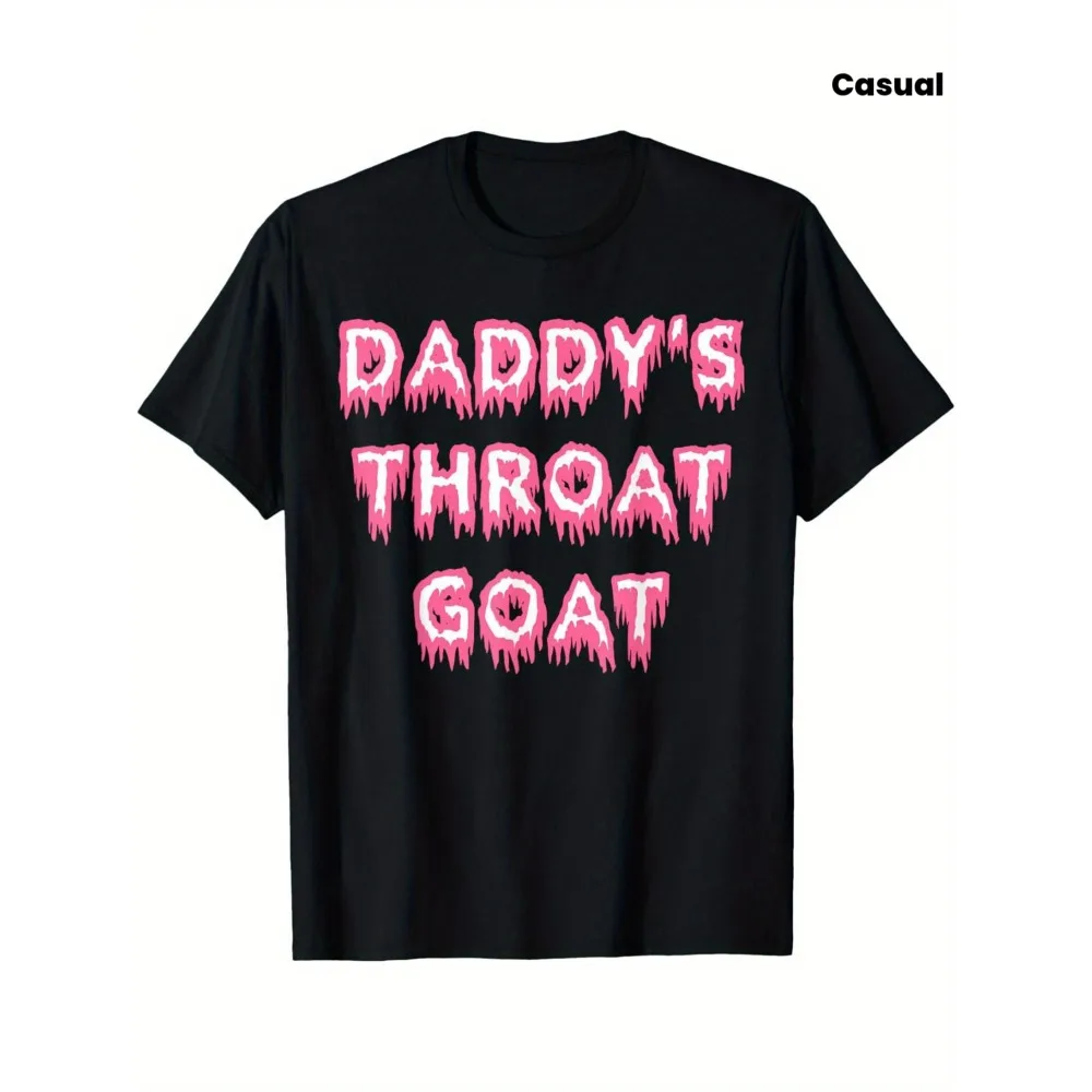 

Humorous Pink Dad'S Throat Goat Adult Humor Satire T-Shirt, Men'S Shirt, Casual T-Shirt for Men, Patterned Top