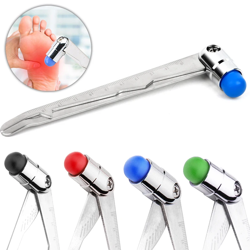 Neurological Percussor Diagnostic Reflex Percussion Leg Body Knee Nerve Test Massager Stick Buck Hammer with Caliper Scale D2