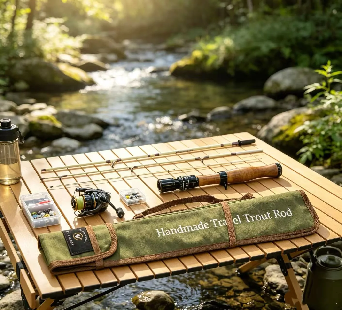 AIOUSHI Micro Ultra Soft Glass Fiber Elastic Mouton Rod Solid Locking Handle Multi-Section Portable Stream Fishing Rod