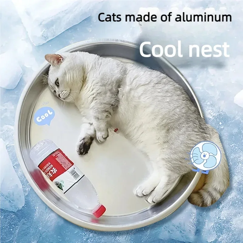 

Cat Summer Aluminum Pot Cat Nest Four Seasons Universal Internet Celebrity Aluminum Cat Cooling Pot Heat Dissipation Sleep Summe