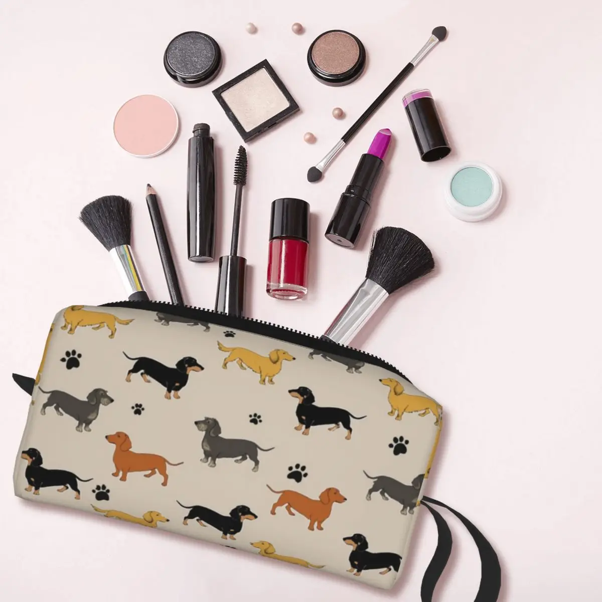 Bolsa de maquiagem Weenie Weenies para mulheres, organizador de cosméticos, armazenamento, kit Dopp, saco cosmético de higiene pessoal, estojo de lápis beleza viagem