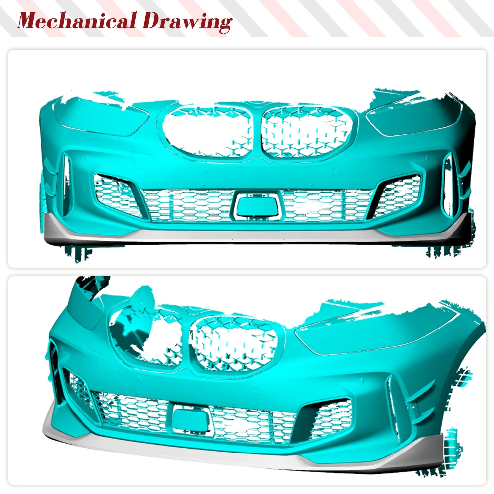 Alerón delantero para coche, difusor de parachoques para BMW serie 1 F40 m-sport Hatchback 2020 2021 2022, fibra de carbono Real