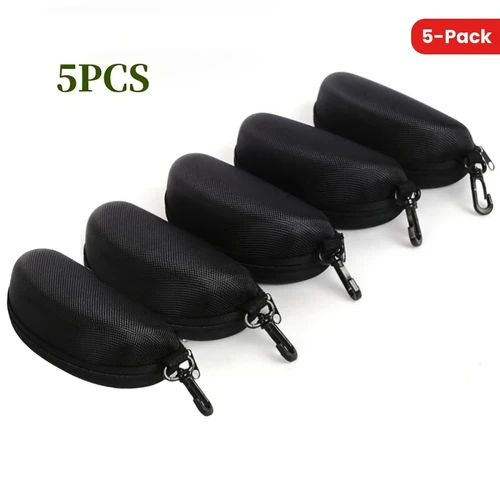 Imagen 1 del producto Paquete de 5/10/20 unidades, caja protectora portátil para gafas de sol con cremallera, estuche para gafas, paquete de viaje Oxford, estuche para gafas, accesorios con gancho