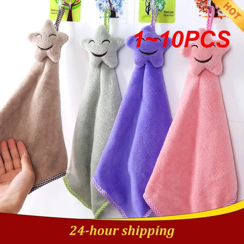 1~10PCS Cute Animal Hand Towels for Baby Bath Hand Towel Kids Children Microfiber Towel for Kitchen Quick-drying Hanging