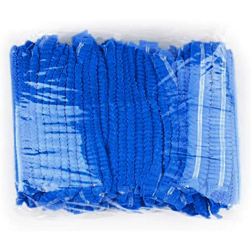 Bonnet de douche non tissé en forme de maille élastique, bonnet de bain pour extension de cils, bonnets de maquillage imperméables, chapeau de cheveux de poulet, services, 50 pièces