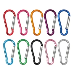 5/10/50/100/500pcs Carabiner 열쇠 고리 야외 캠핑 알루미늄 열쇠 고리 스냅 후크 물병 버클 키트 등산 하이킹
