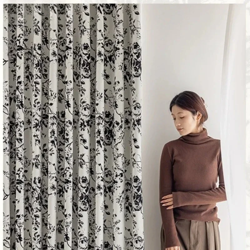 

Jacquard Chenille Modern Classic Blackout Curtains for Living Room Bedroom Dining Door Screen Custom Size Fashion White Tulle