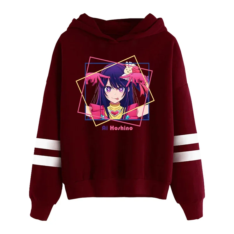 Oshi No Ko Anime Ai Hoshino-Sudadera con capucha para hombre y mujer, ropa de calle con mangas paralelas, sin bolsillos, estilo Harajuku, 2023