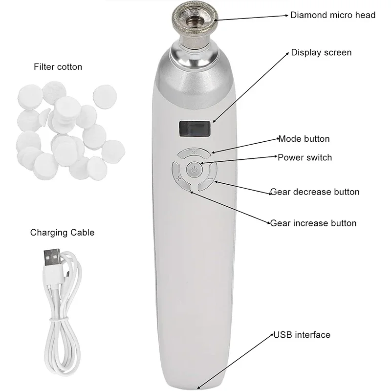 Dissolvant électrique de points noirs, machine de diamant, appareil professionnel de nettoyage en profondeur du visage, usage domestique, soins de la peau du visage