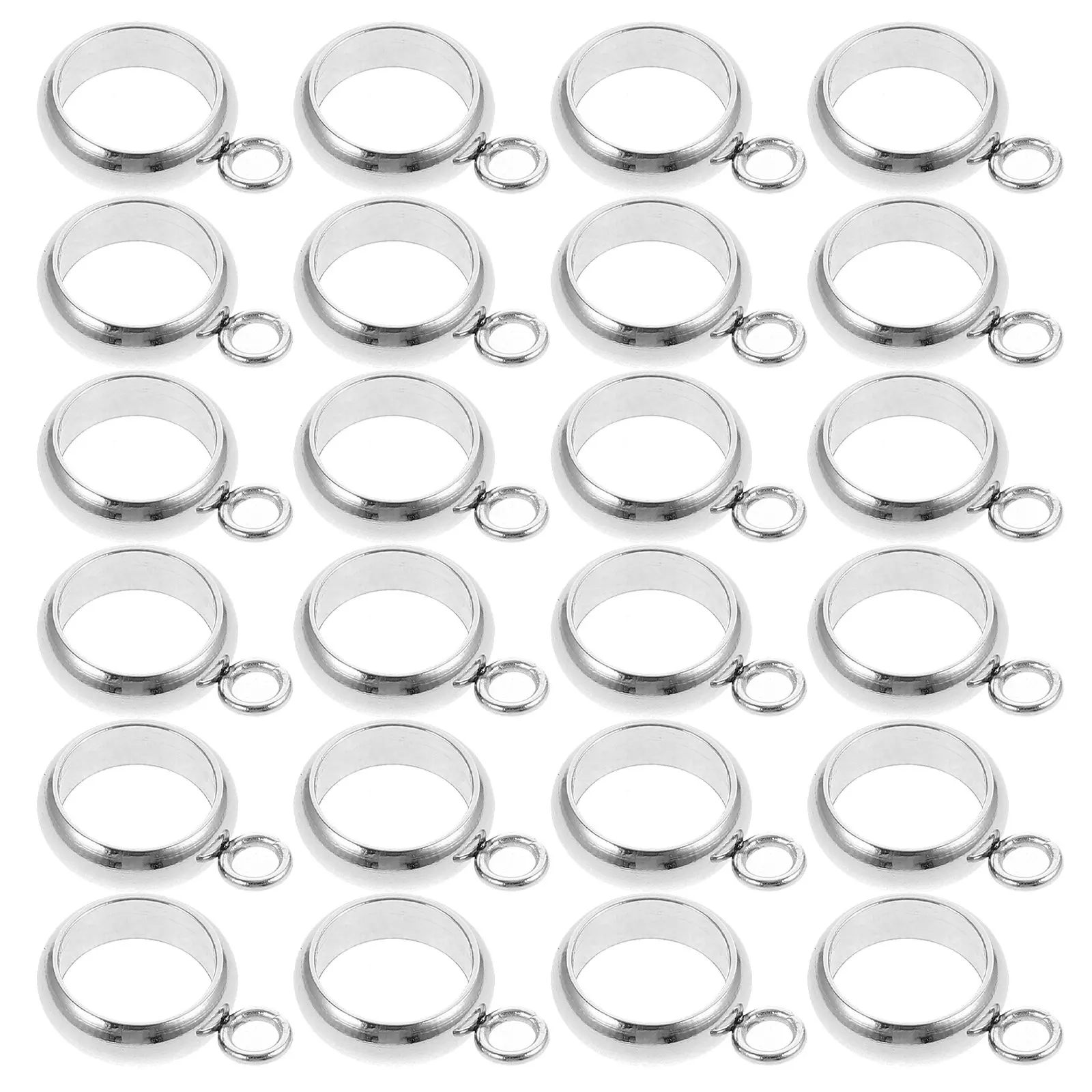 

100Pcs Stainless Steel Bail Tube Connectors Curved Column Spacer Beads for DIY Jewelry Making Pendant Hanger Links Craft