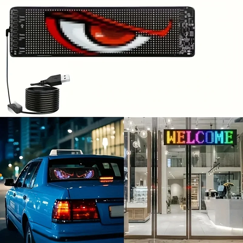 LED Display Screen 2pcs Programmable LED Screen Devil Eyes Light Application Control and Remote Control Suitable for Stor