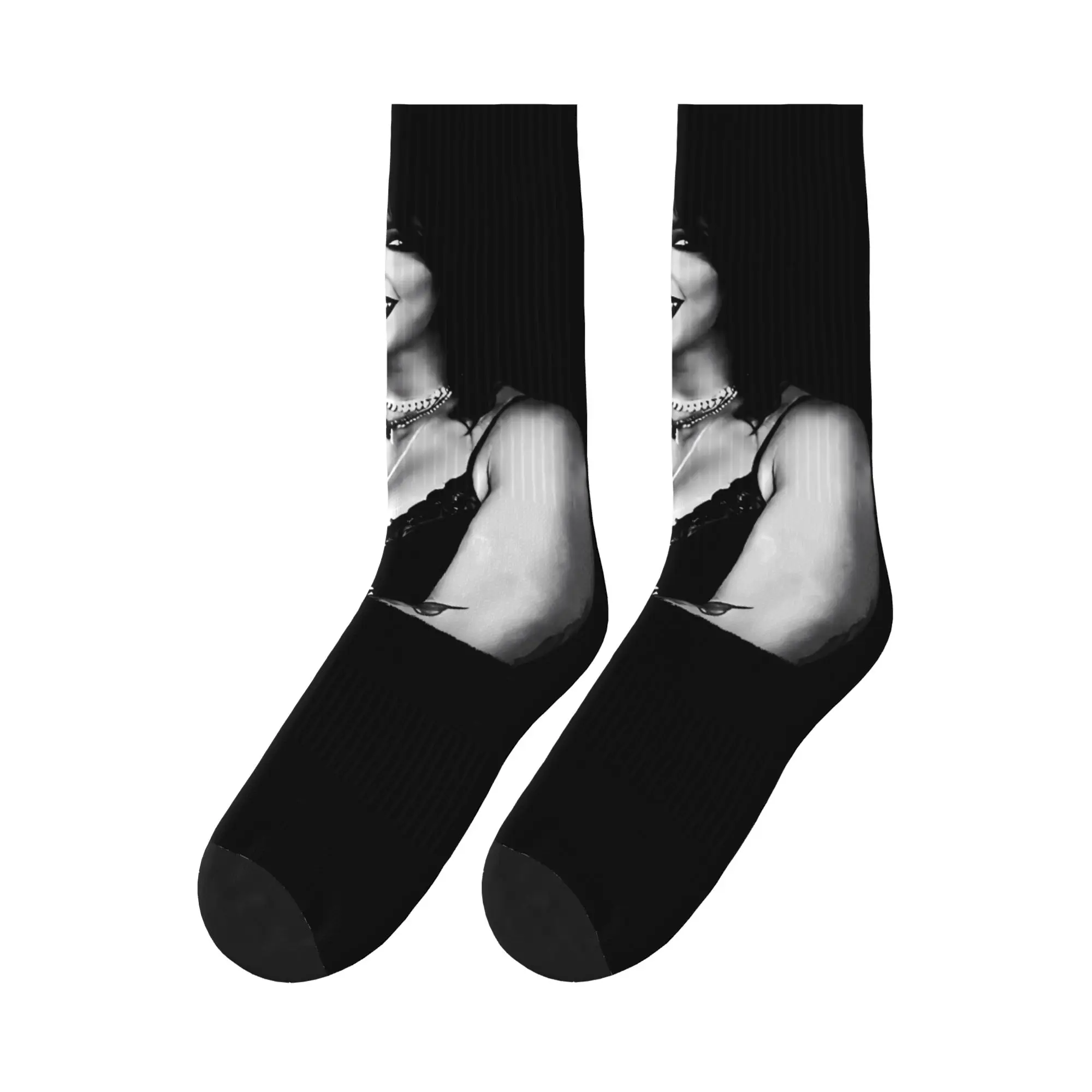 

Носки Rhea Ripley Black White Portrait, повседневные носки, мужские, средней мягкости, осенние, для велоспорта, на заказ, нескользящие, подарок