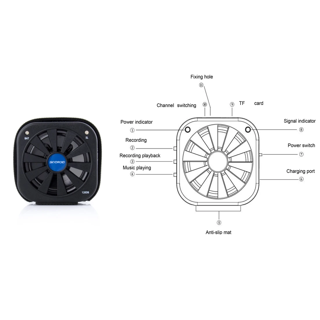 Skydroidユニバーサルrcドローン車用ワイヤレスミニスピーカー,uavジャイフォン付き,録音機能