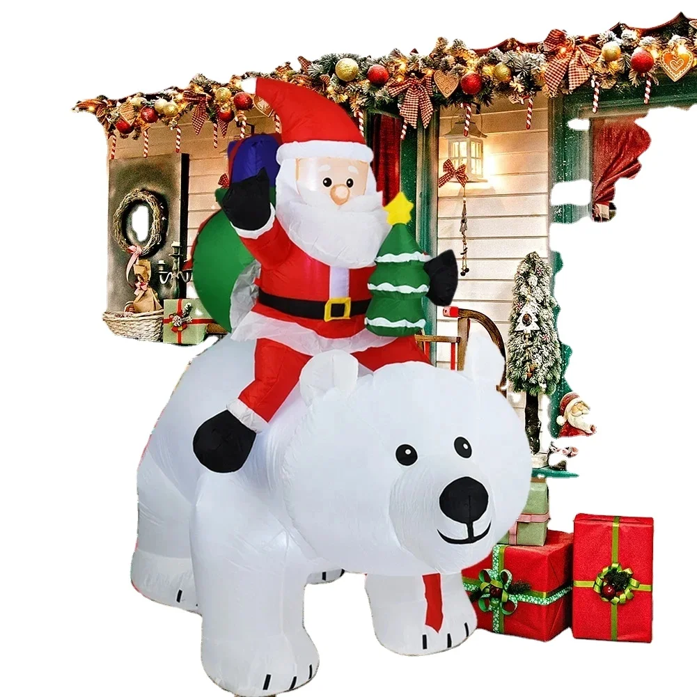

7ft Christmas Inflatable Decoration Toy Built-in LED Lights Inflatable Model Indoor Outdoor Ornament Xmas Party New Year