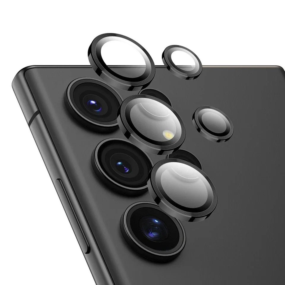 

Металлическое кольцо-накладка для объектива Samsung S24 S25 S26 Ultra, индивидуальная металлическая защита камеры, чехол из закаленного стекла HD