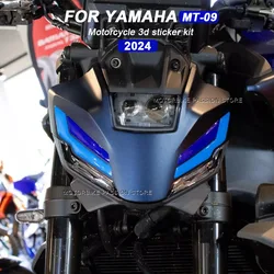 For Yamaha MT-09 MT 09 mt-09 mt09 2024 Motorcycle Headlight Handguard Shield Sticker Decal 3D Protection Decals Waterproof Blue
