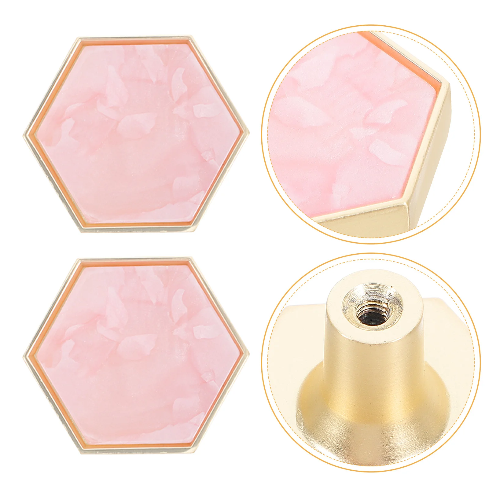 

4Pcs Brass Cabinet Knobs Hexagon Zinc Alloy Metal Handles Kitchen Drawers Wardrobe Pulls Durable Decorative Hardware