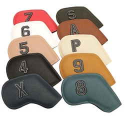 10pcs/set Golf Iron Headcover 3-9,P,S,A, Club Head Cover Embroidery Number Case Sport Golf Training Equipment Accessories