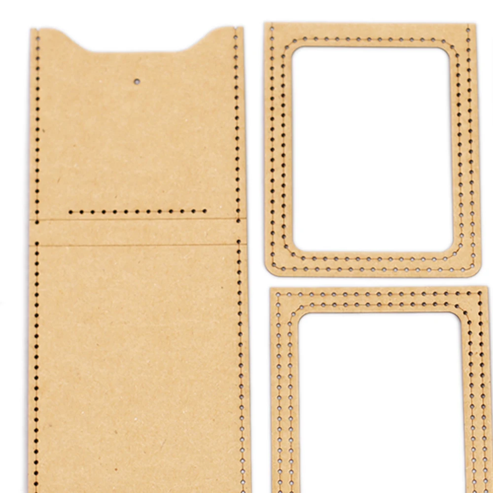 500gsm kraft paper cardholder sewing pattern leather craft drive license bag die cutting template 19x18x1.5cm