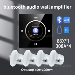 86 New Mini Wall Amplifier Panel 308A Ceiling Speaker Sets Bluetooth-compatible HiFi Home Theater Stereo Sound Audio Player