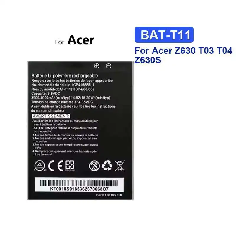 

Для Acer S59 BAT-T10 Сменный аккумулятор 4020 мАч для мобильного телефона большой емкости