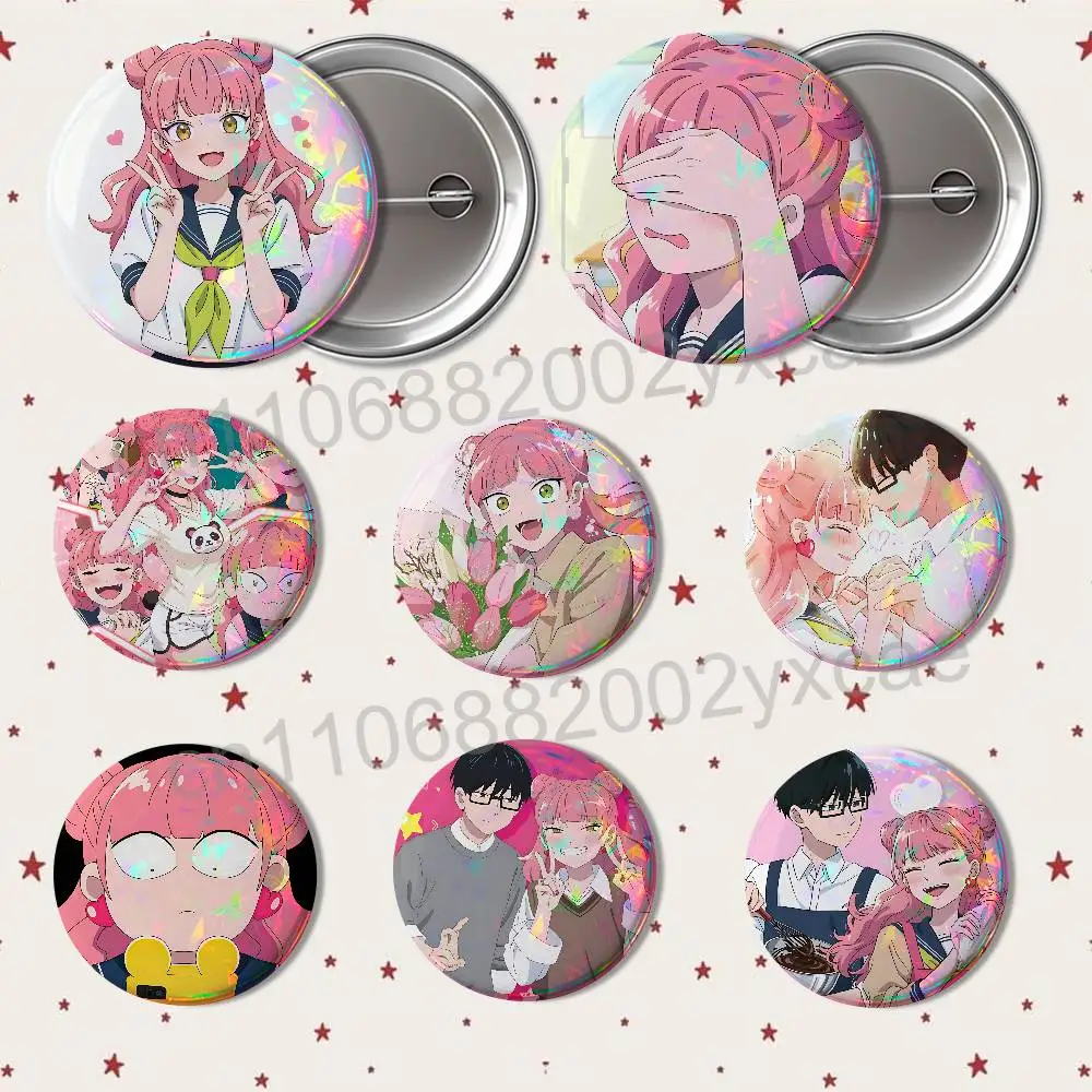 Miyu Suzuki You and I Are Polar Opposites Round Exquisite Badge Brooches Creative Pins For Clothes Hat Backpack Gift Accessories