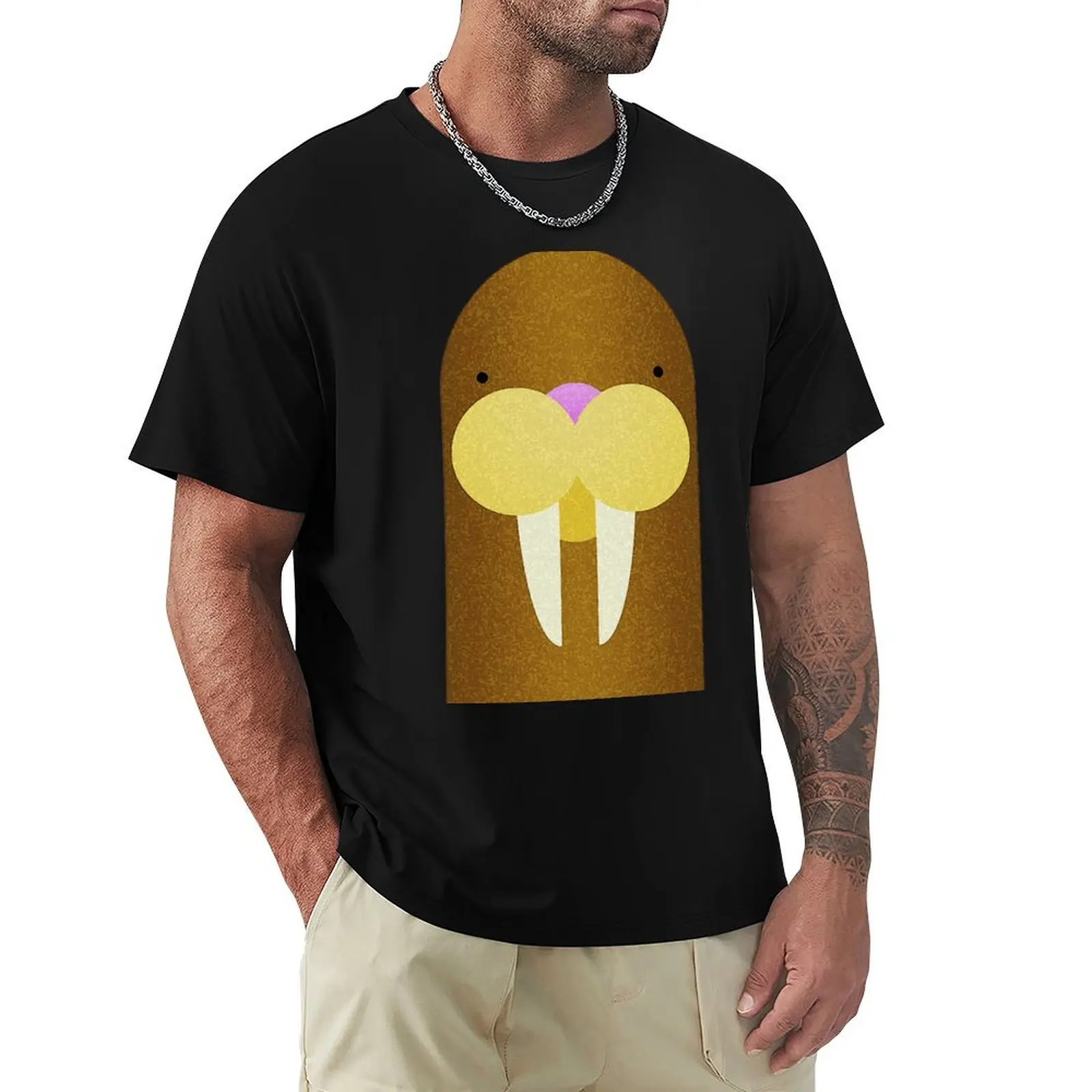 

Peekaboo Walrus T-Shirt Big Size Crew Neck T-Shirt