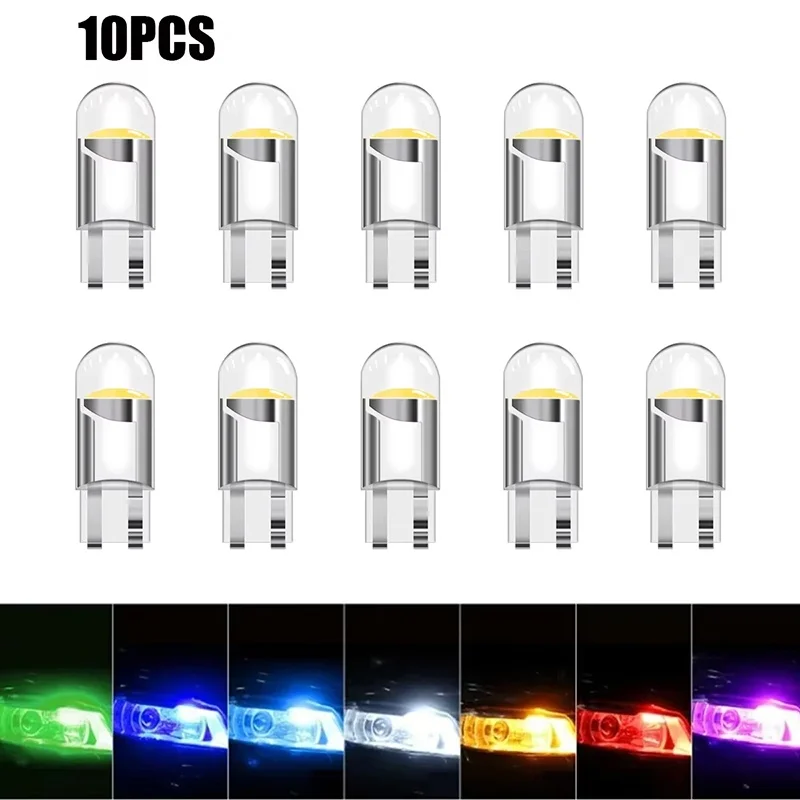 10Pcs Fully Transparent Design W5W T10 WY5W 192 194 168 LED Car Bulbs for Automotive Reading Width Clearance Turn Signal Lights