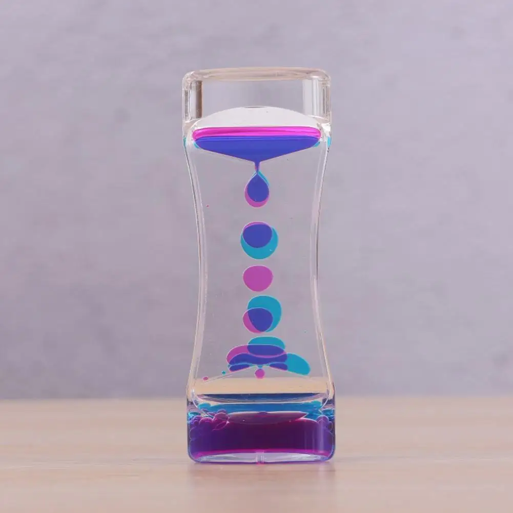 1pcs Liquid Timer Stress Relieve Sensory Toy Dynamic Pretty Toy Toy Mixed Calming Oil Sensory Drop Relaxation Waist-shaped K6X3