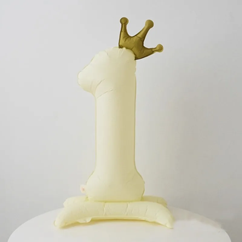 40 بوصة متجمد كريم الأبيض تاج الدائمة بالون رقمي 0-9 عدد حفلة عيد ميلاد الطفل دش زينة صور الدعائم العرض