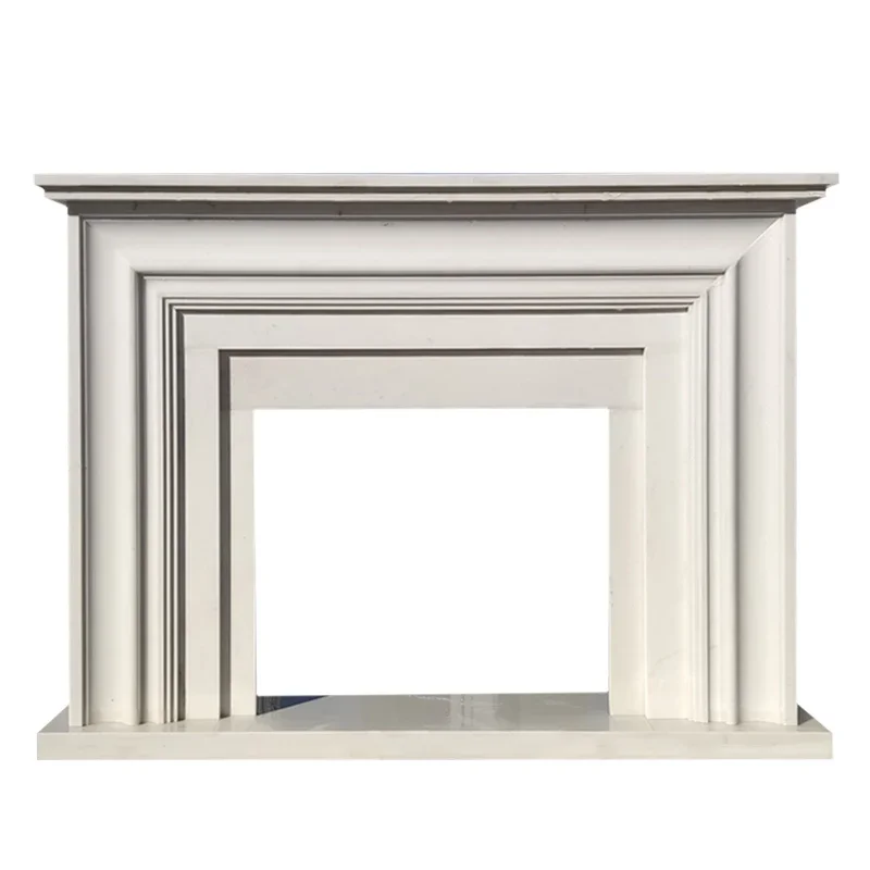 

Marble fireplace stone French simple modern light luxury white stone fireplace decorative cabinet customization