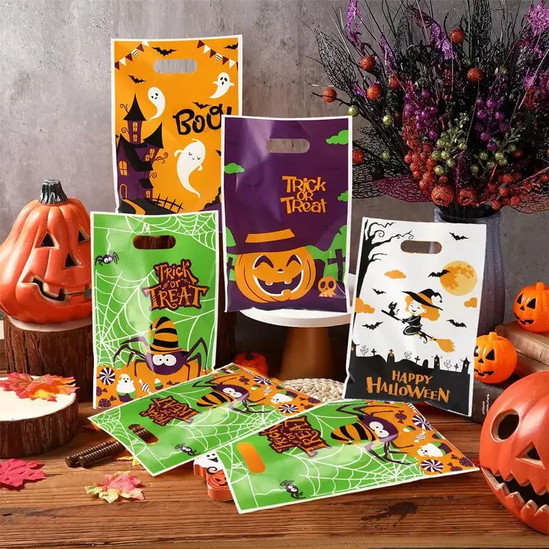 10/20/50pcs Scary Pumpkin Ghost Witch Halloween Candy Gift Bags Trick or Treat Bags for Halloween Party Decorations Supplies